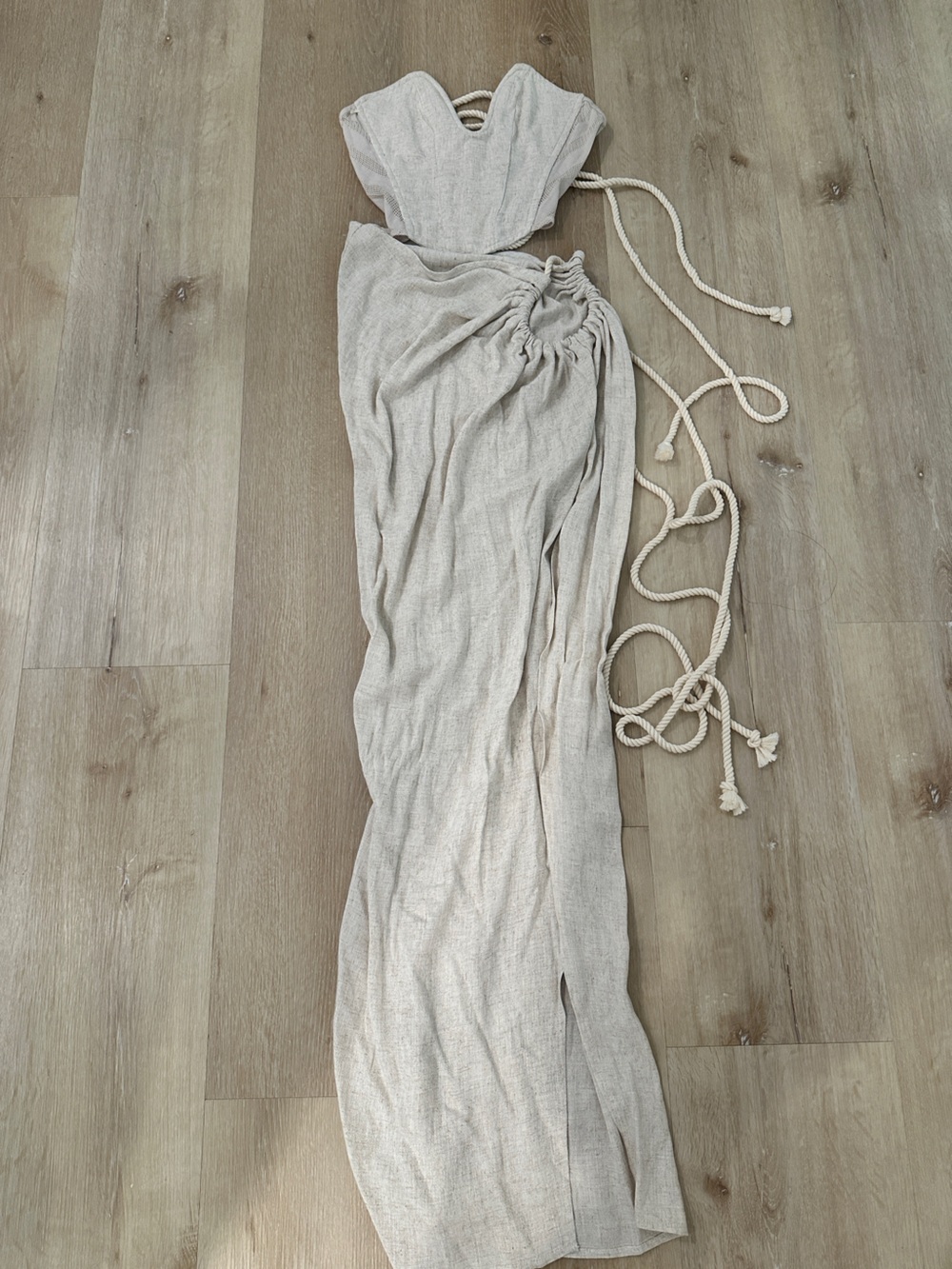 Jluxlabel Natural Destination Linen Skirt Set - NWOT -      Perfect for Summer - Picture 5 of 6
